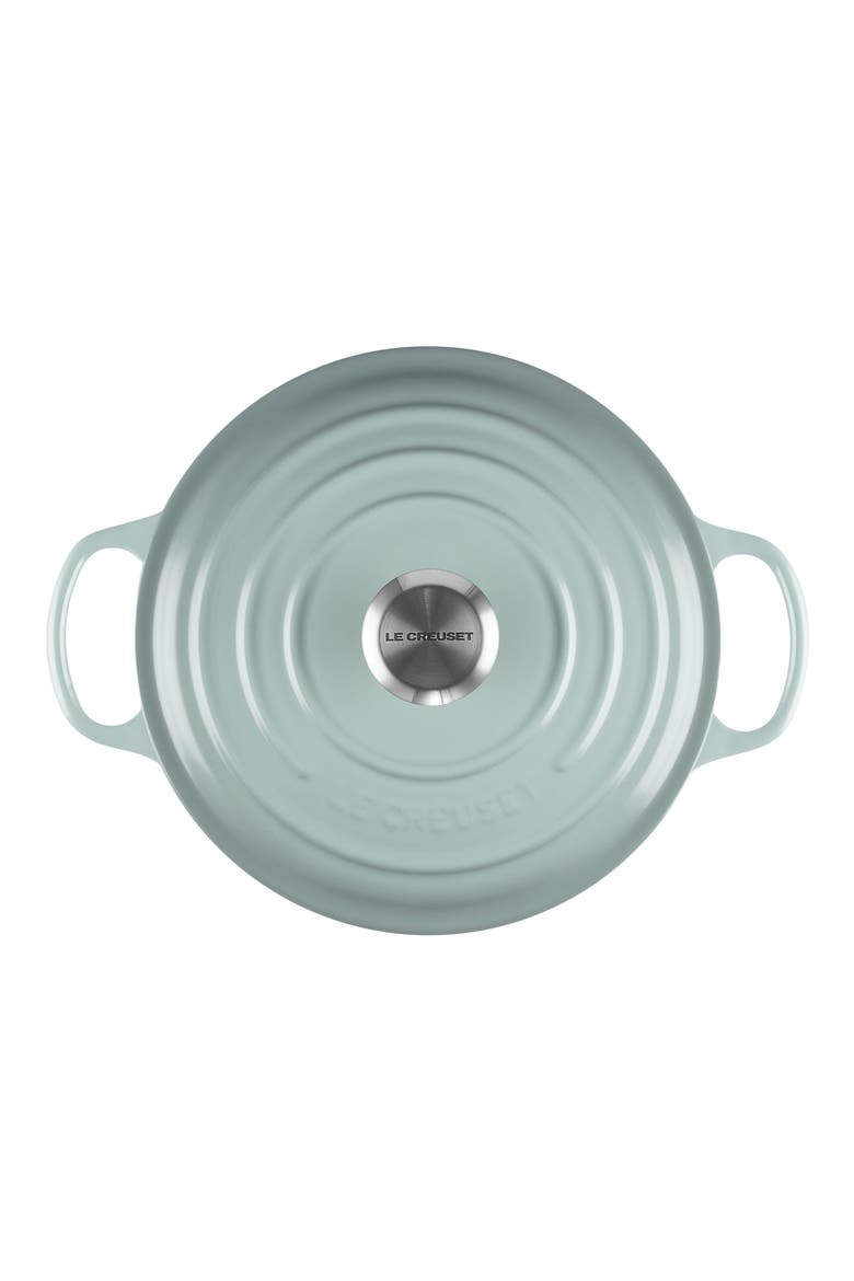 Signature 3.5-Quart Round Wide Enamel Cast Iron Dutch Oven, Alternate, color, SEA SALT