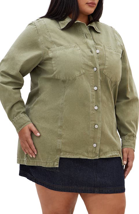 Liv Cotton Shirt Jacket (Plus)