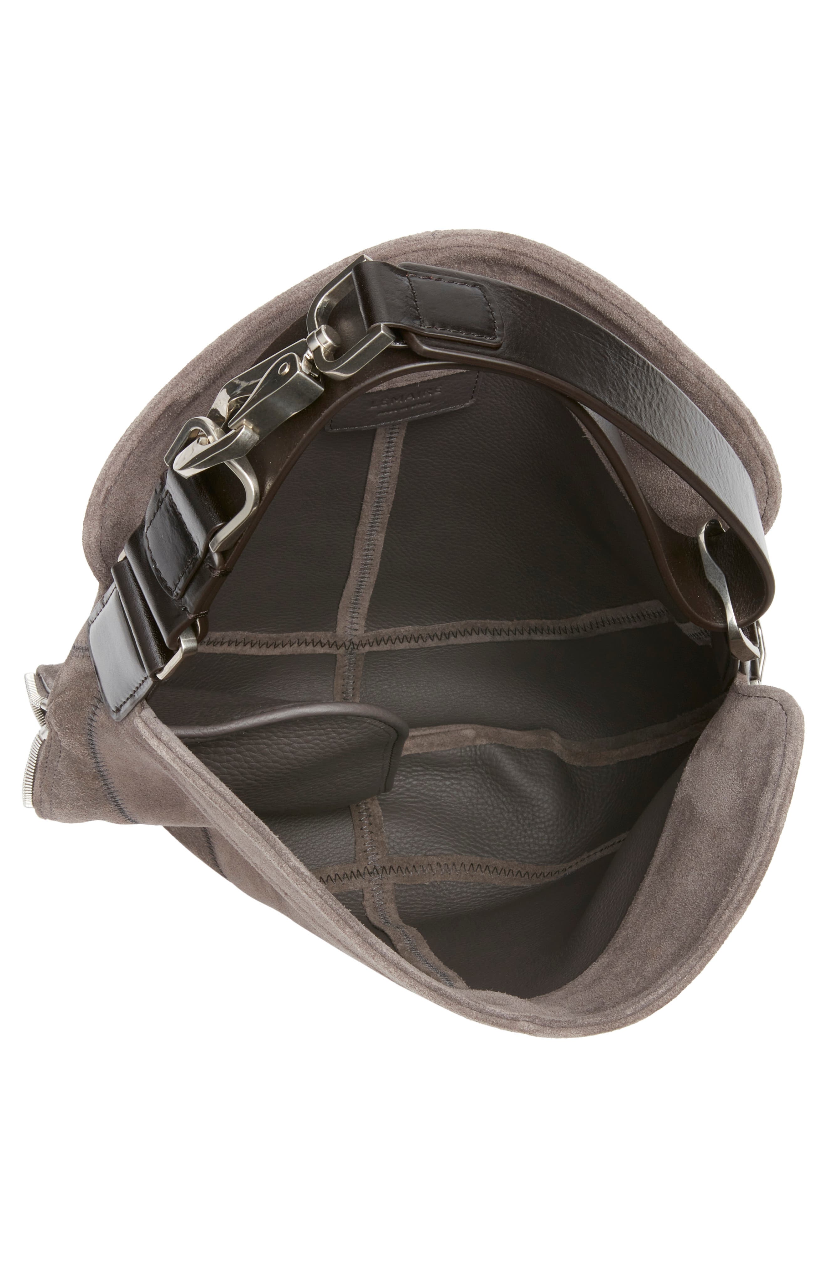 Lemaire Quiver Clip Suede Hobo Bag, Alternate, color, Mink