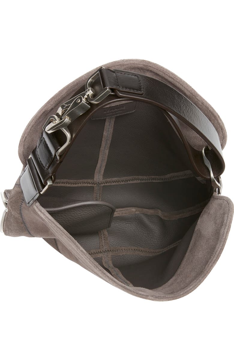 Lemaire Quiver Clip Suede Hobo Bag, Alternate, color, Mink
