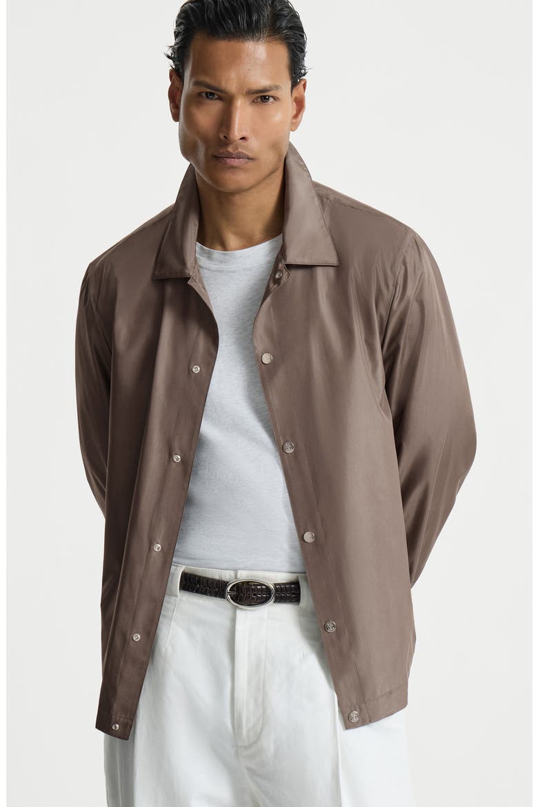 Silk outerwear jacket, Alternate, color, Hazelnut
