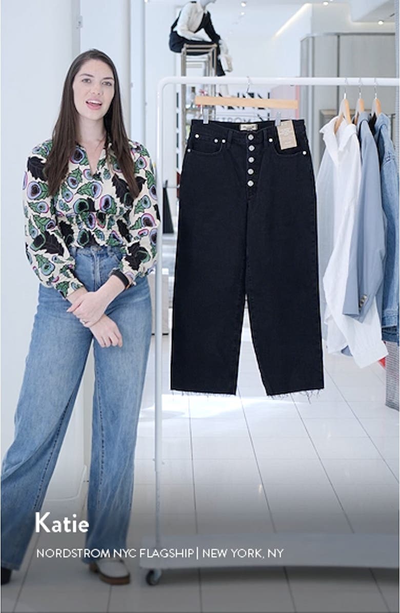 The Perfect Vintage Raw Hem Corset High Waist Straight Leg Jeans, sales video thumbnail