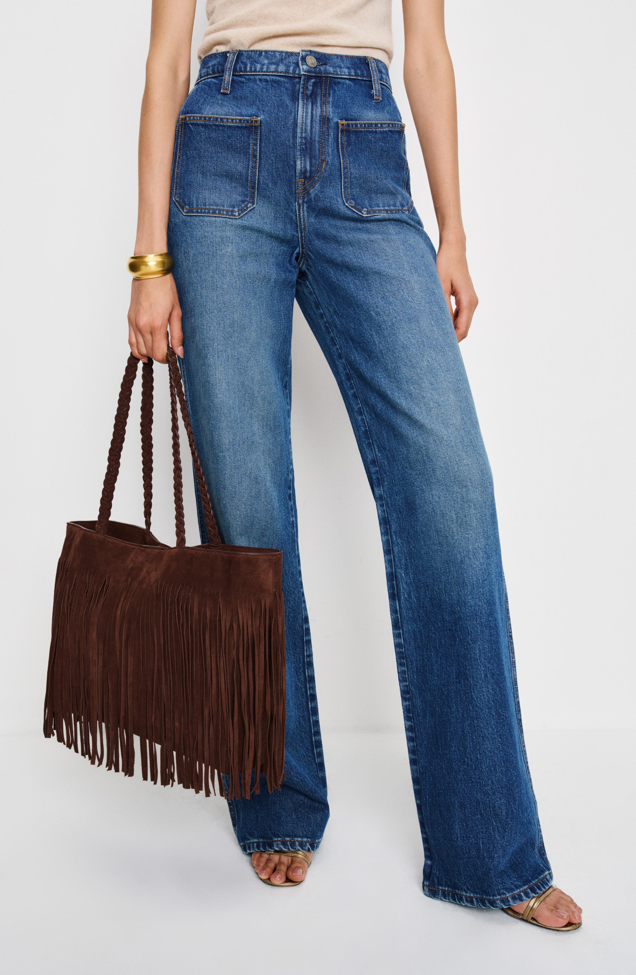 Reformation Luna Suede Tote Bag, Alternate, color, Espresso Suede