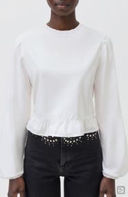 MANGO TEEN Ruffle Hem Cotton Blouse