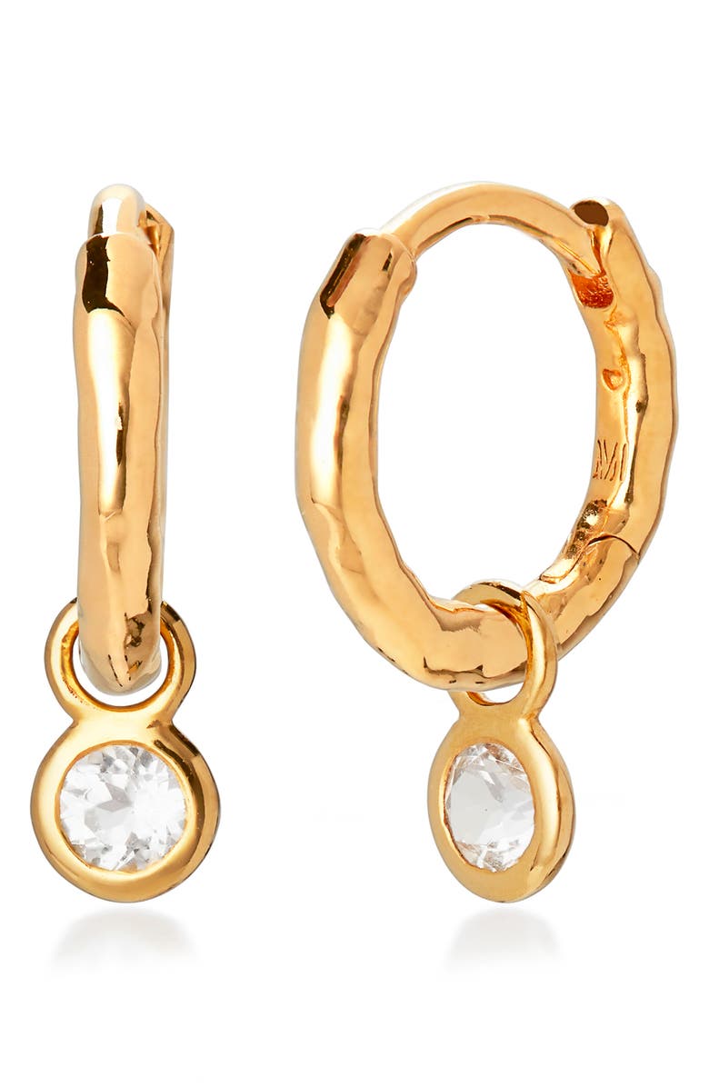 Monica Vinader Mini Huggie Earrings, Main, color, Yellow Gold