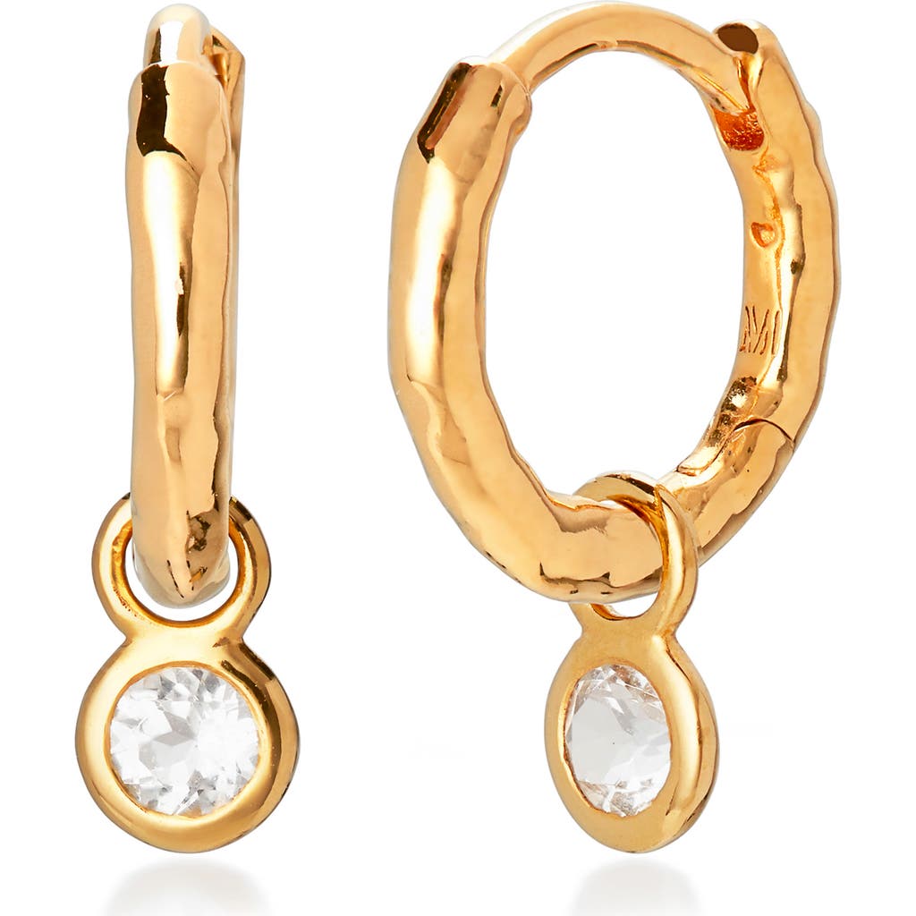 Monica Vinader Mini Huggie Earrings In Gold