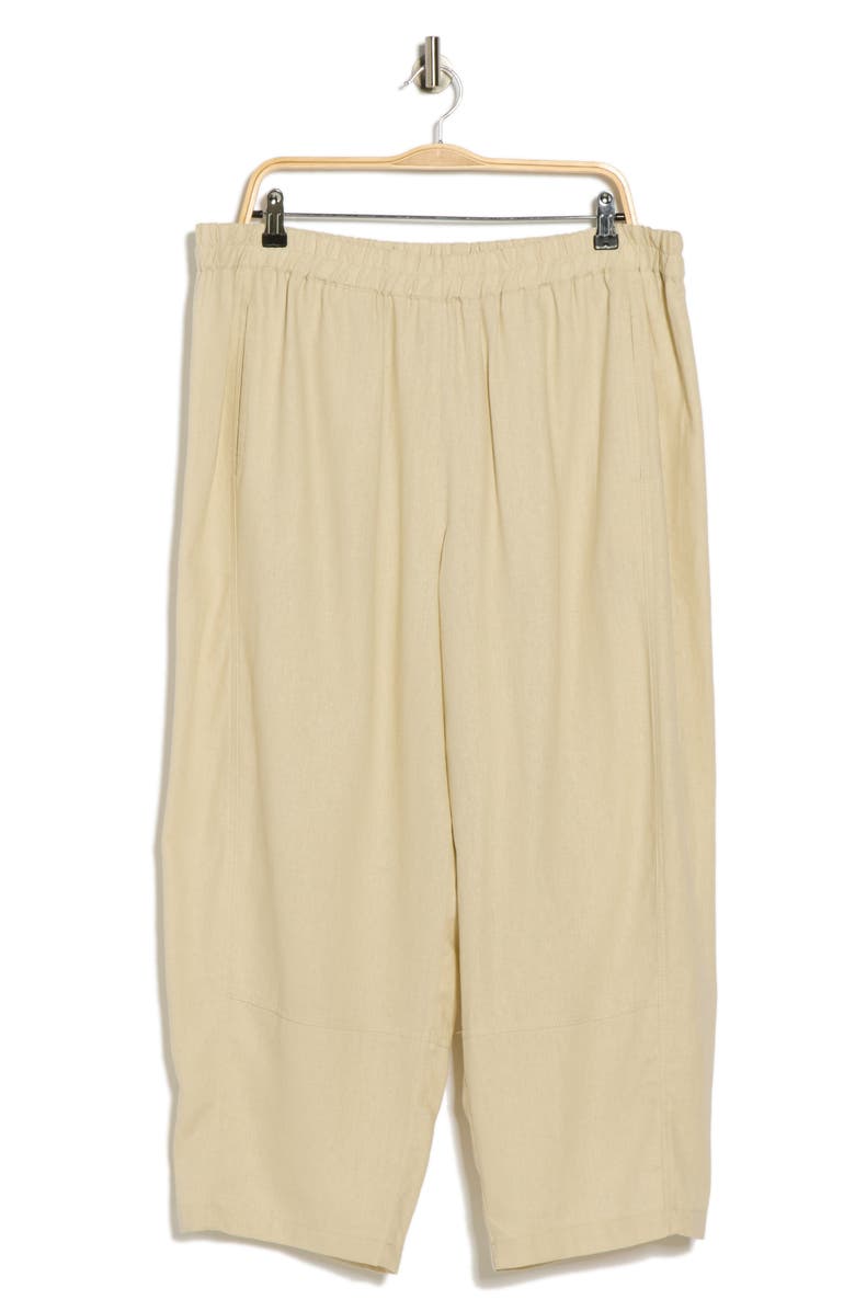 MAX STUDIO Barrel Leg Linen Blend Pants, Alternate, color, Natural