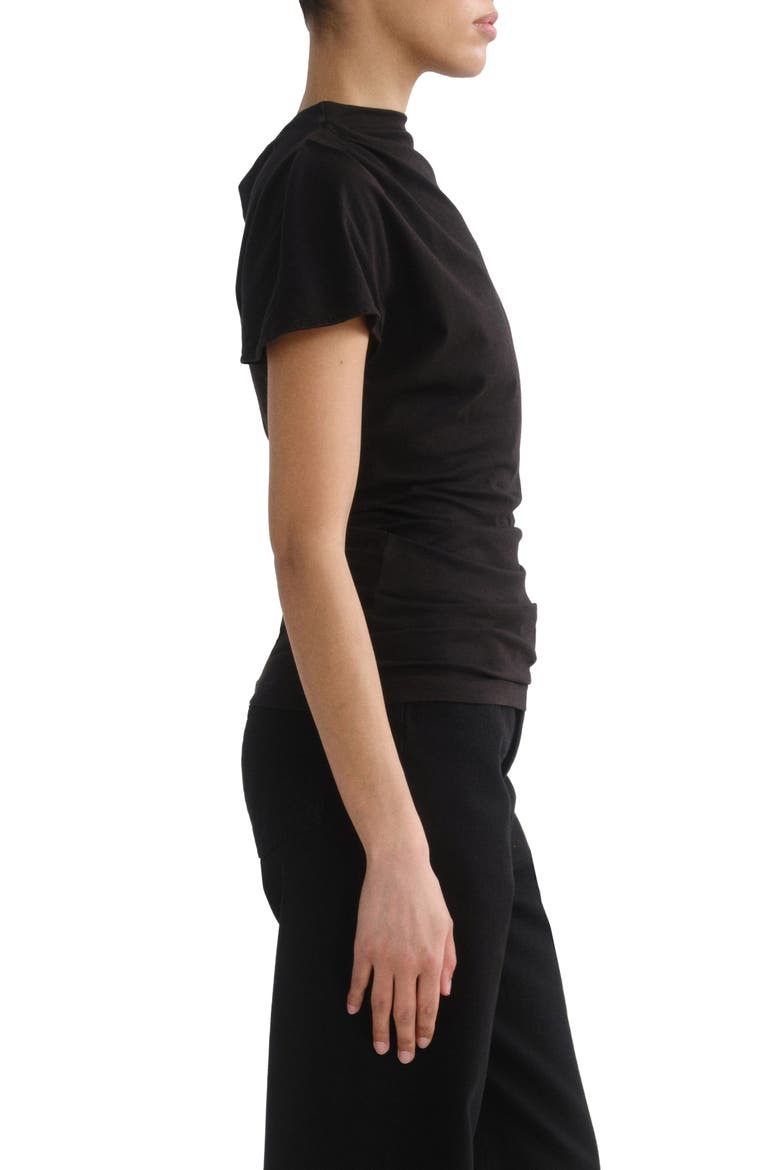 Beckly Asymmetrical Organic Cotton T-Shirt, Alternate, color, BLACK