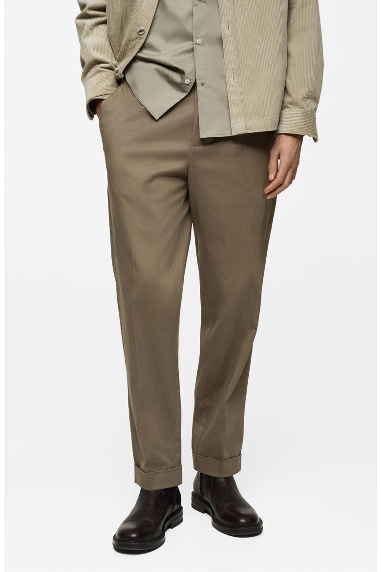 Cuff Stretch Cotton Pants, Main, color, KHAKI