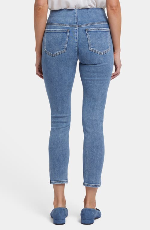 Nydj Ankle Slit Pull-on Jeans In Blue