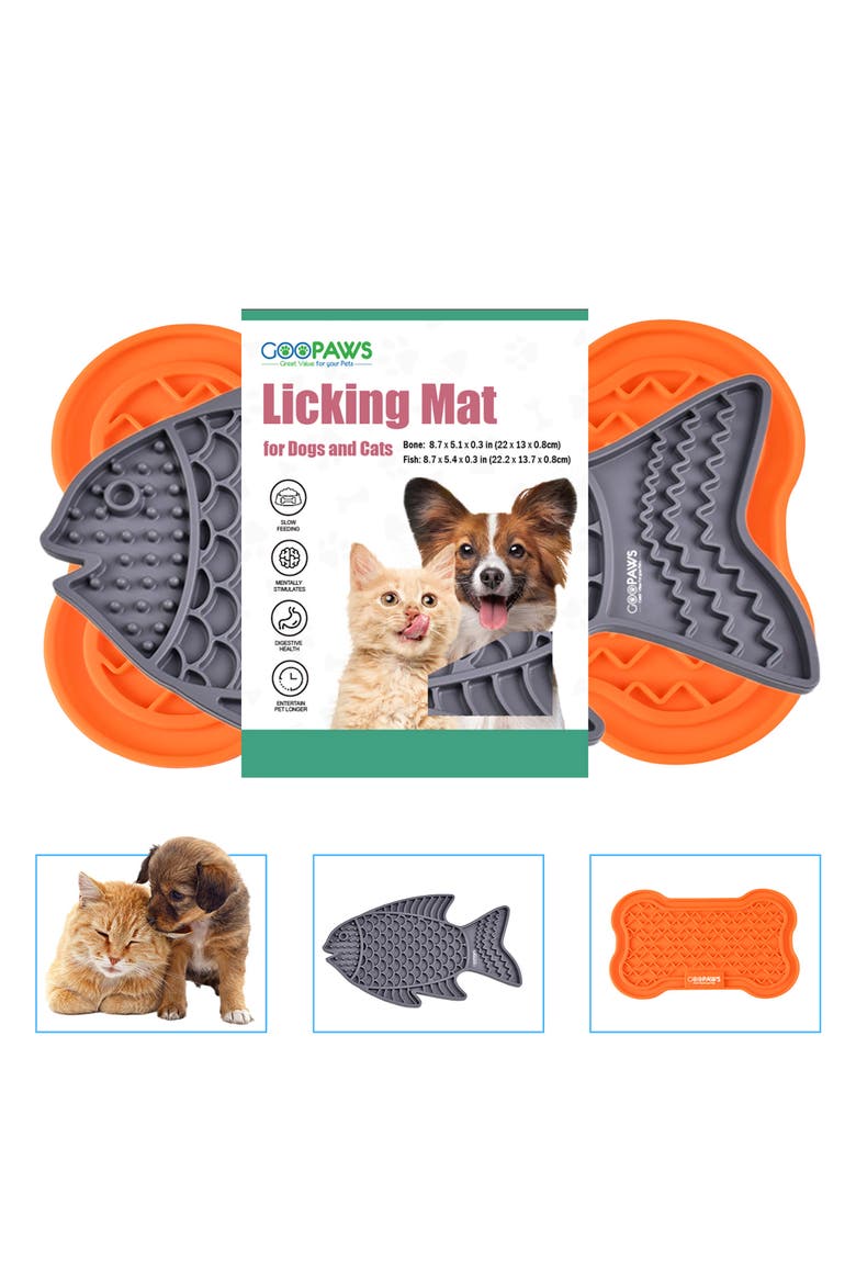 Licking Mat 2Pack, Slow Feeder Pads For Dogs & Cats, Alternate, color, Multicolored