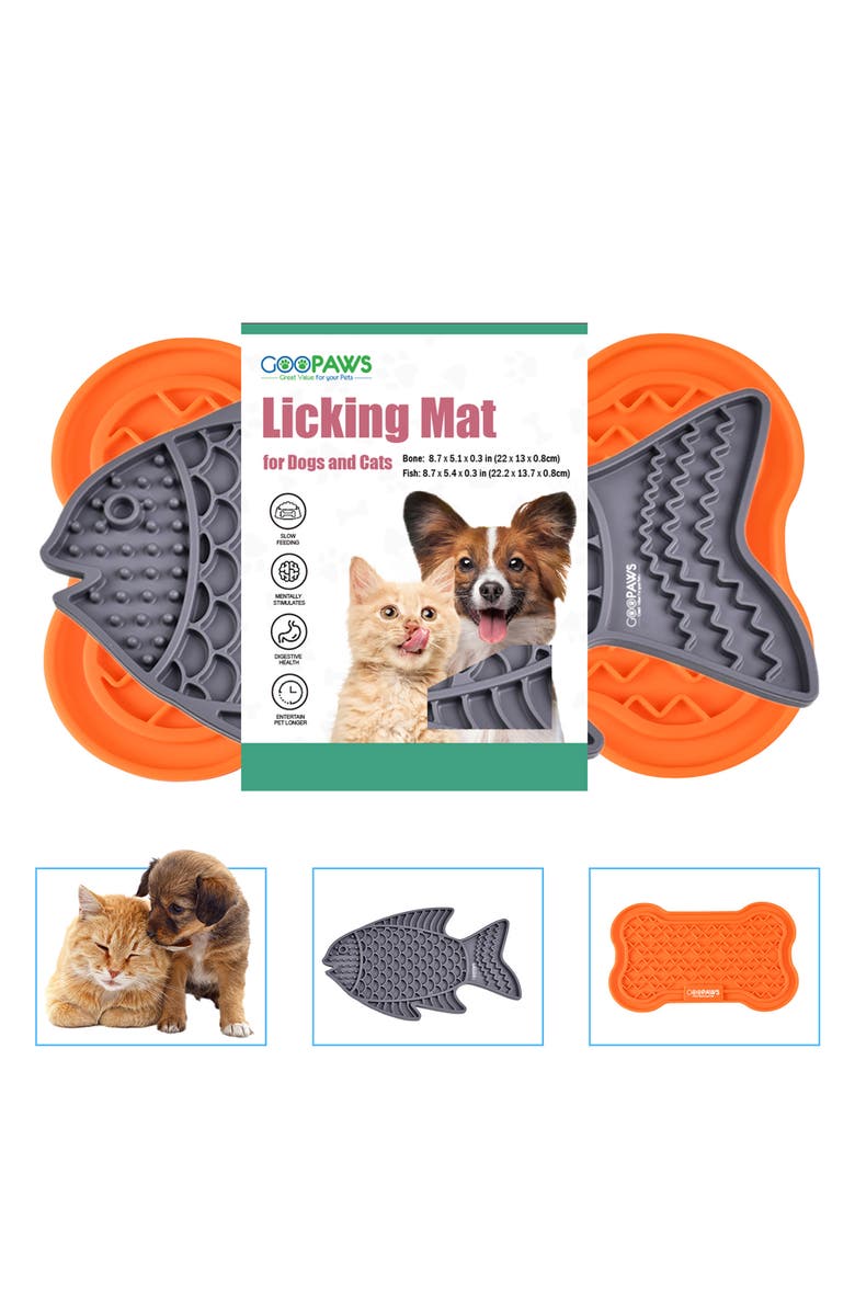 GOOPAWS Licking Mat 2Pack, Slow Feeder Pads For Dogs
Cats, Alternate, color, Multicolored