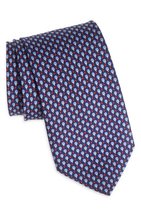 Zac Table Tennis Print Silk Tie