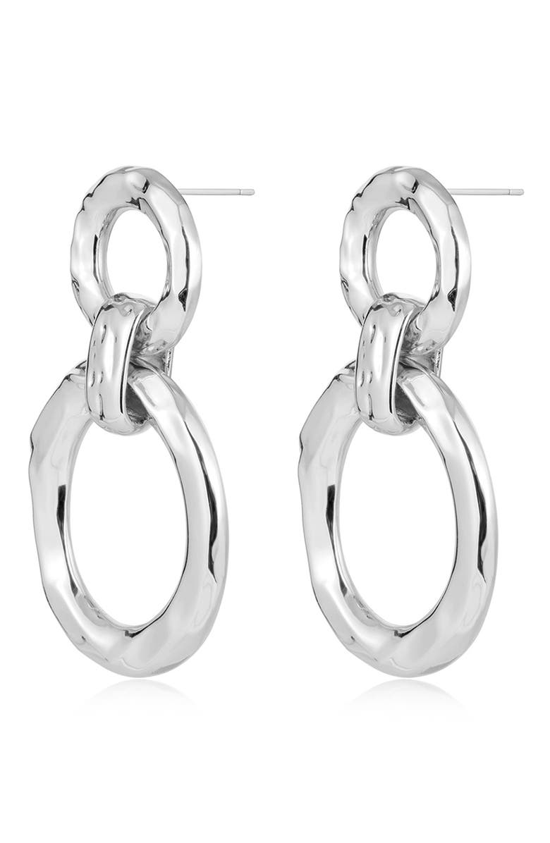 Luv AJ Hammered Loop Drop Earrings, Main, color, 