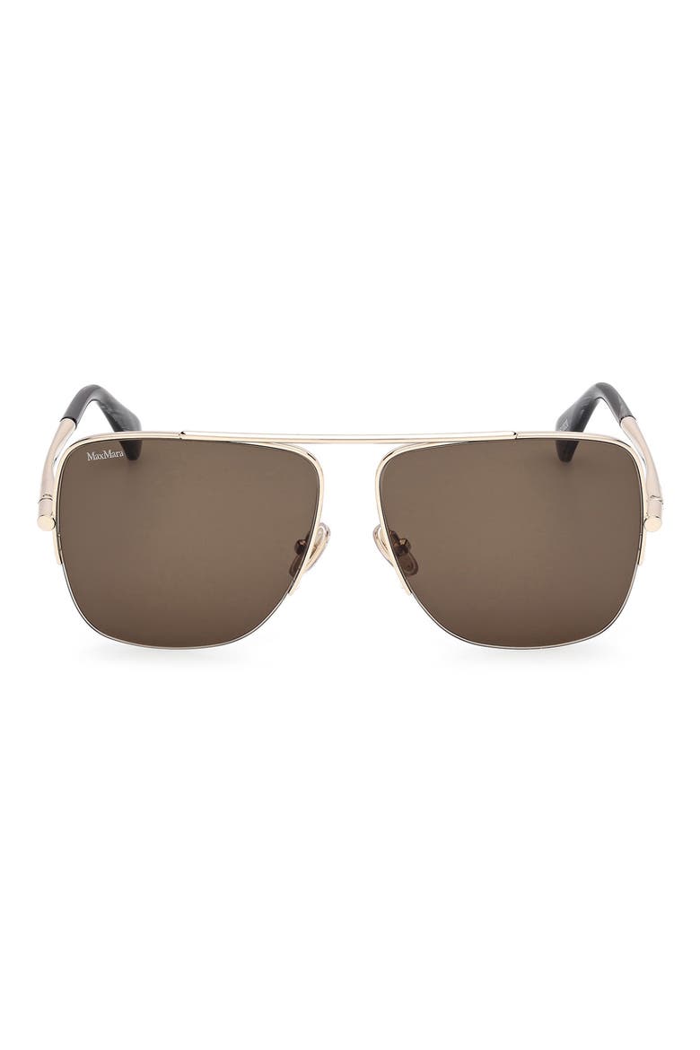 59mm Pilot Sunglasses, Main, color, PALE GOLD/ BLACK HORN / OLIVE