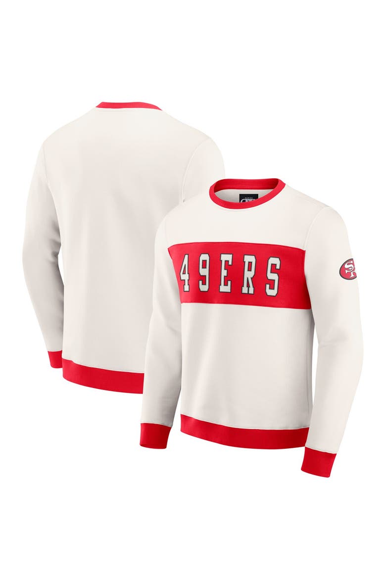 Men's Darius Rucker Collection by Fanatics  Cream San Francisco 49ers Colorblock Pullover Sweatshirt, Main, color, Cream