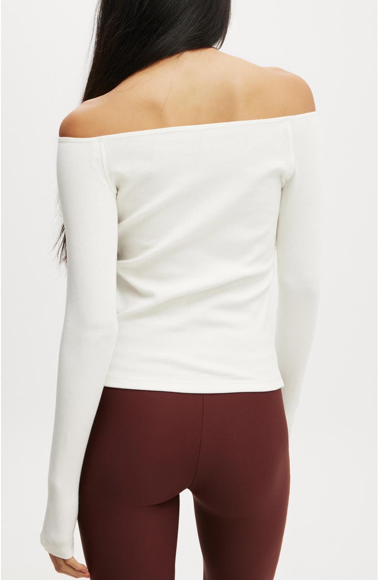 COTTON ON BODY Women's Active Rib Off Shoulder Longsleeve, Alternate, color, 