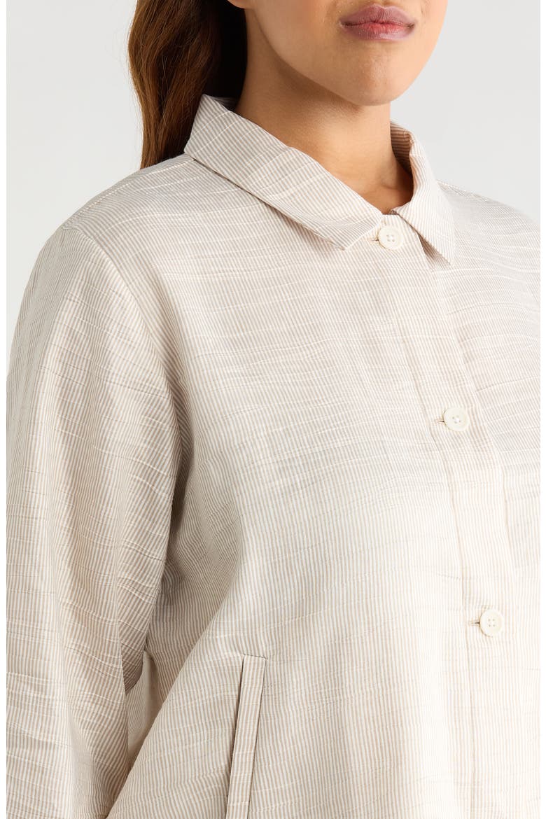 Linen Blend A-Line Jacket, Alternate, color, WHEAT