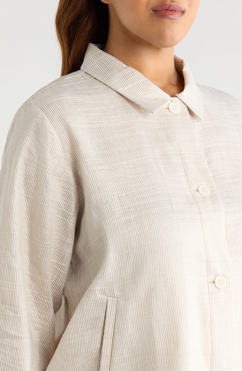 Eileen Fisher Linen Blend A-Line Jacket, Alternate, color, Wheat