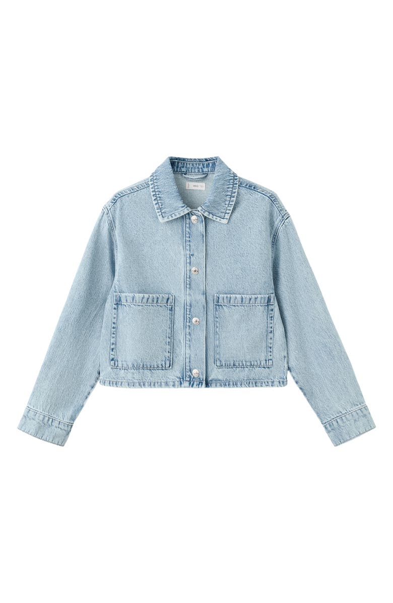 MANGO TEEN Crop Denim Workwear Jacket, Alternate, color, 