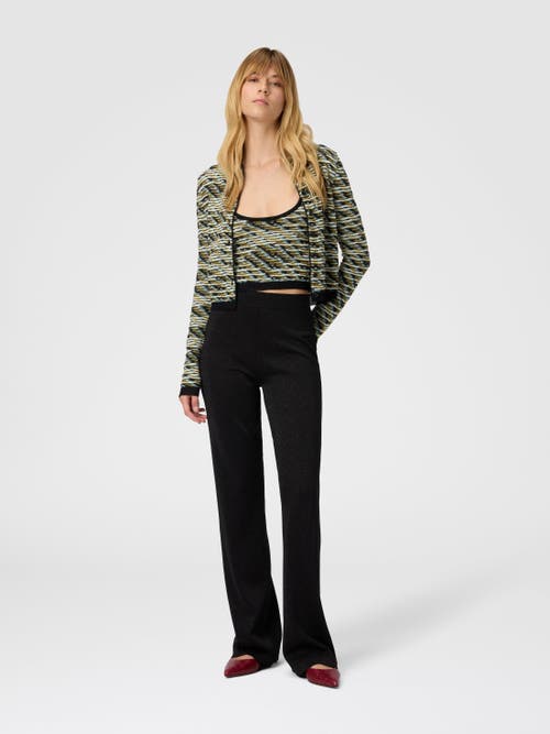 Missoni Straight Long Pants In Chevron Pattern In Black