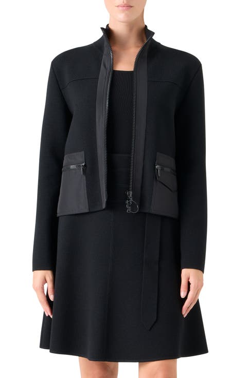 Mixed Media Crop Jacket