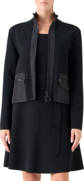 Akris punto Mixed Media Crop Jacket