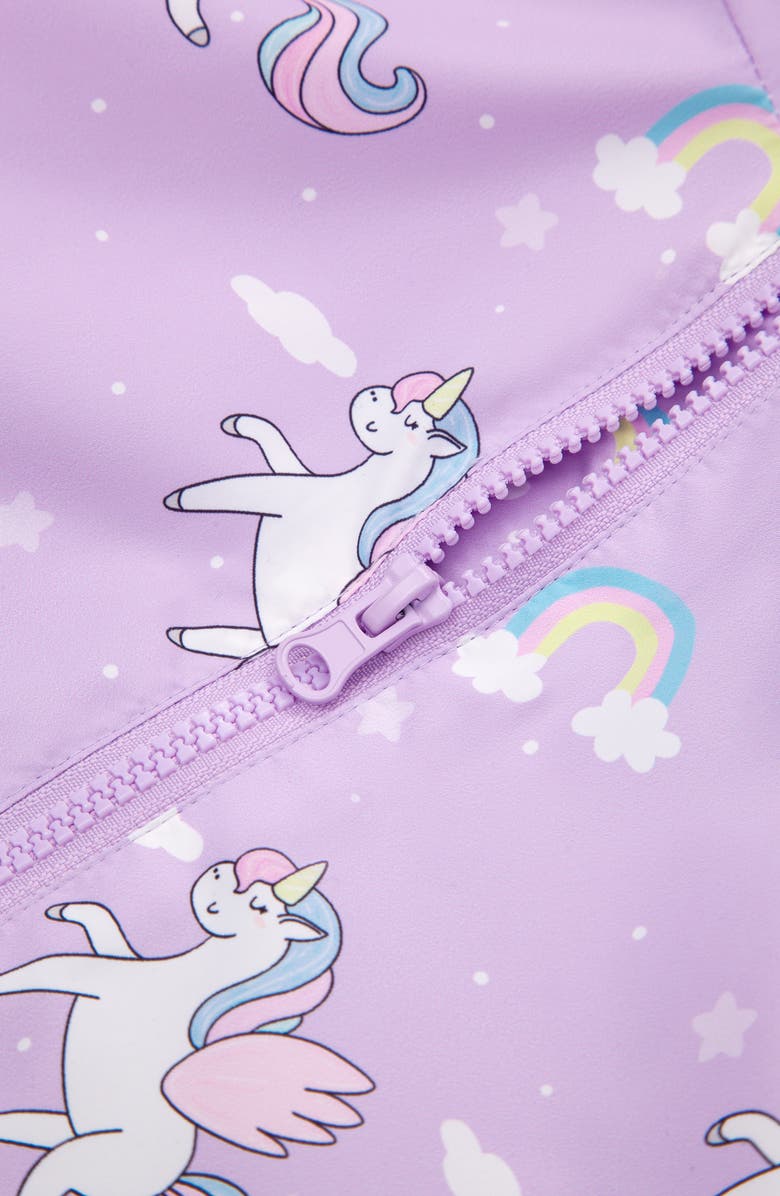 Rokka&Rolla Lightweight Fleece Lined Windbreaker, Alternate, color, Purple Unicorn