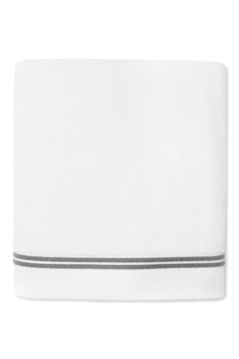 Aura Nuova Combed Cotton Bath Towel, Main, color, WHITE/ CHARCOAL
