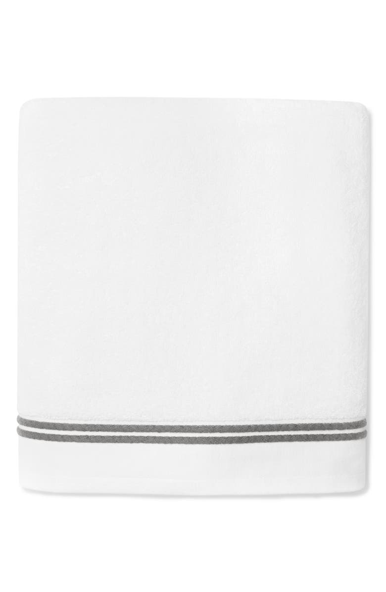 SFERRA Aura Nuova Combed Cotton Bath Towel, Main, color, White/ Charcoal