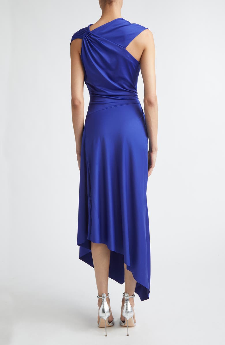 Victoria Beckham Asymmetric Stretch Jersey Midi Dress, Alternate, color, Bright Indigo