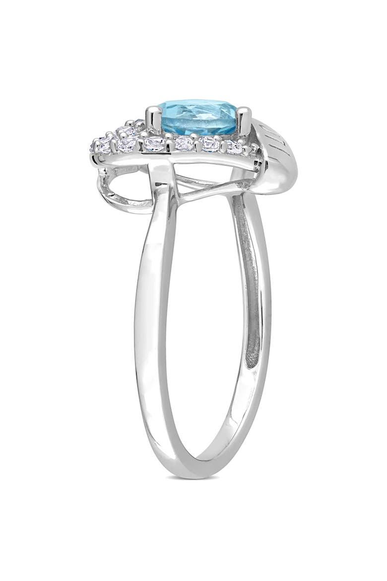 Blue & White Topaz I LOVE YOU Heart Ring, Alternate, color, Blue Topaz