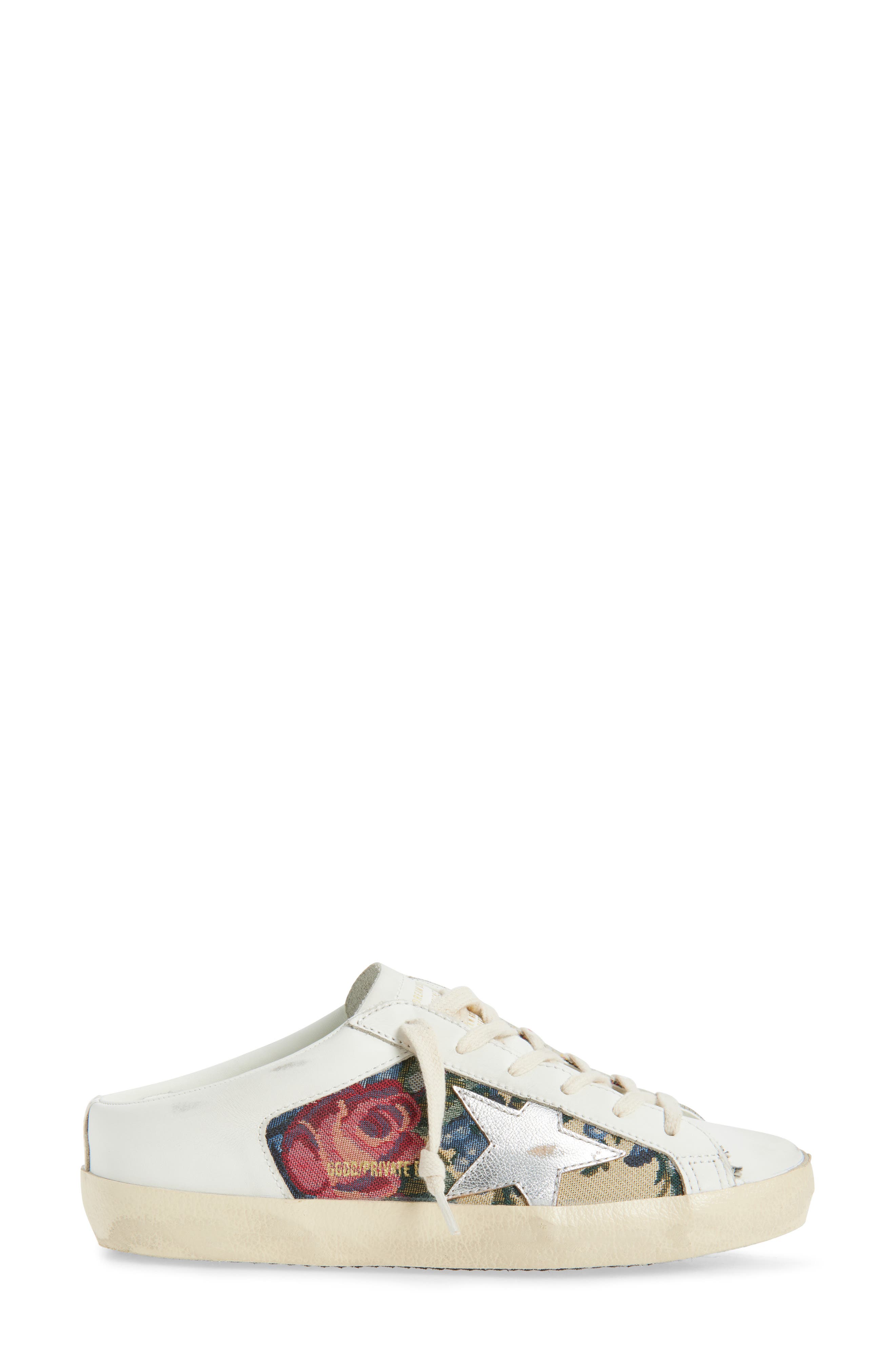 Golden Goose Super-Star Sabot Mule Sneaker, Alternate, color, White/ Multicolor/ Silver