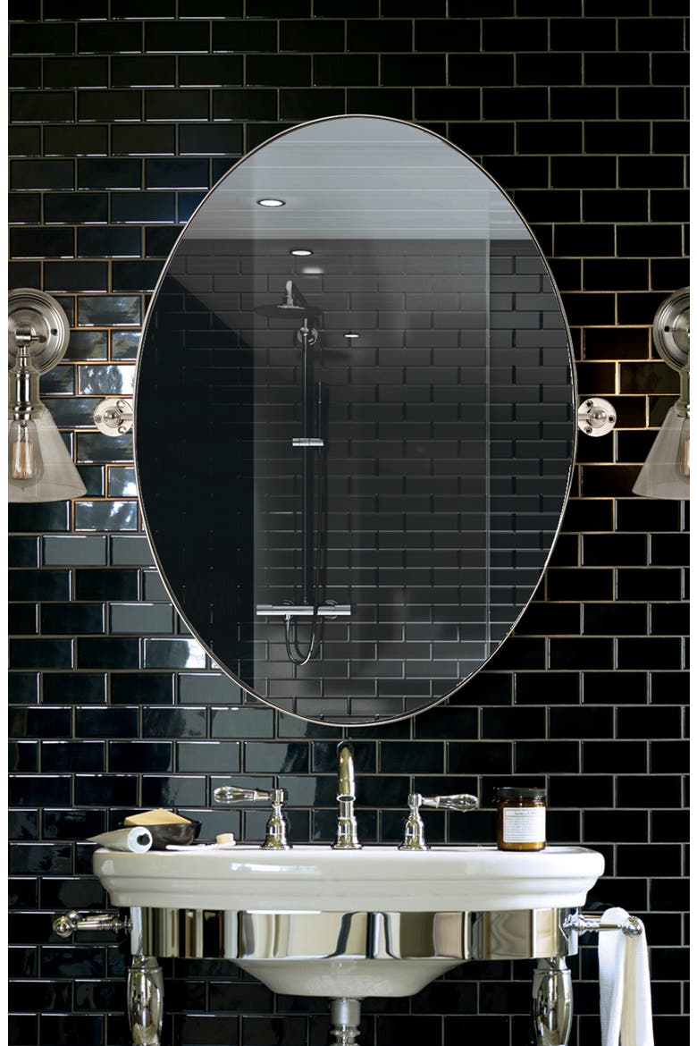 Azalea Oval Wall Mirror, Alternate, color, POLISHED NICKEL