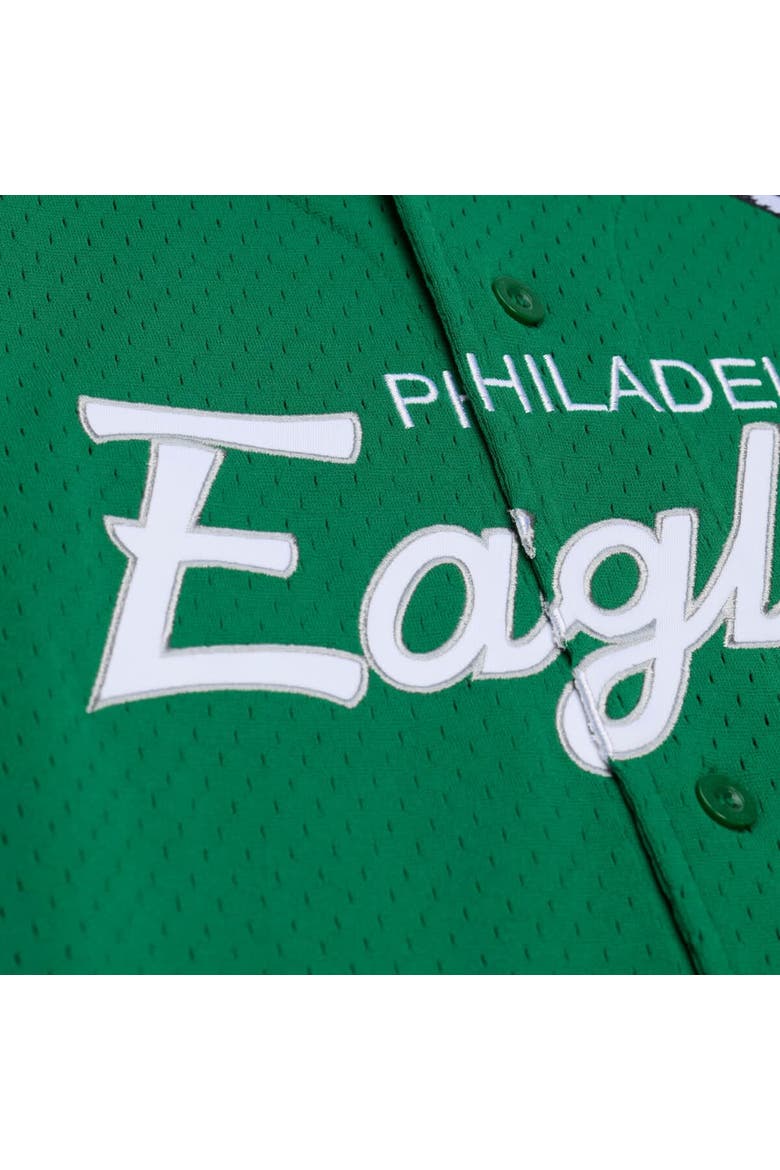 Men's Mitchell & Ness  Kelly Green Philadelphia Eagles Head Coach Mesh Full-Button Fashion Jersey, Alternate, color, Kelly Green
