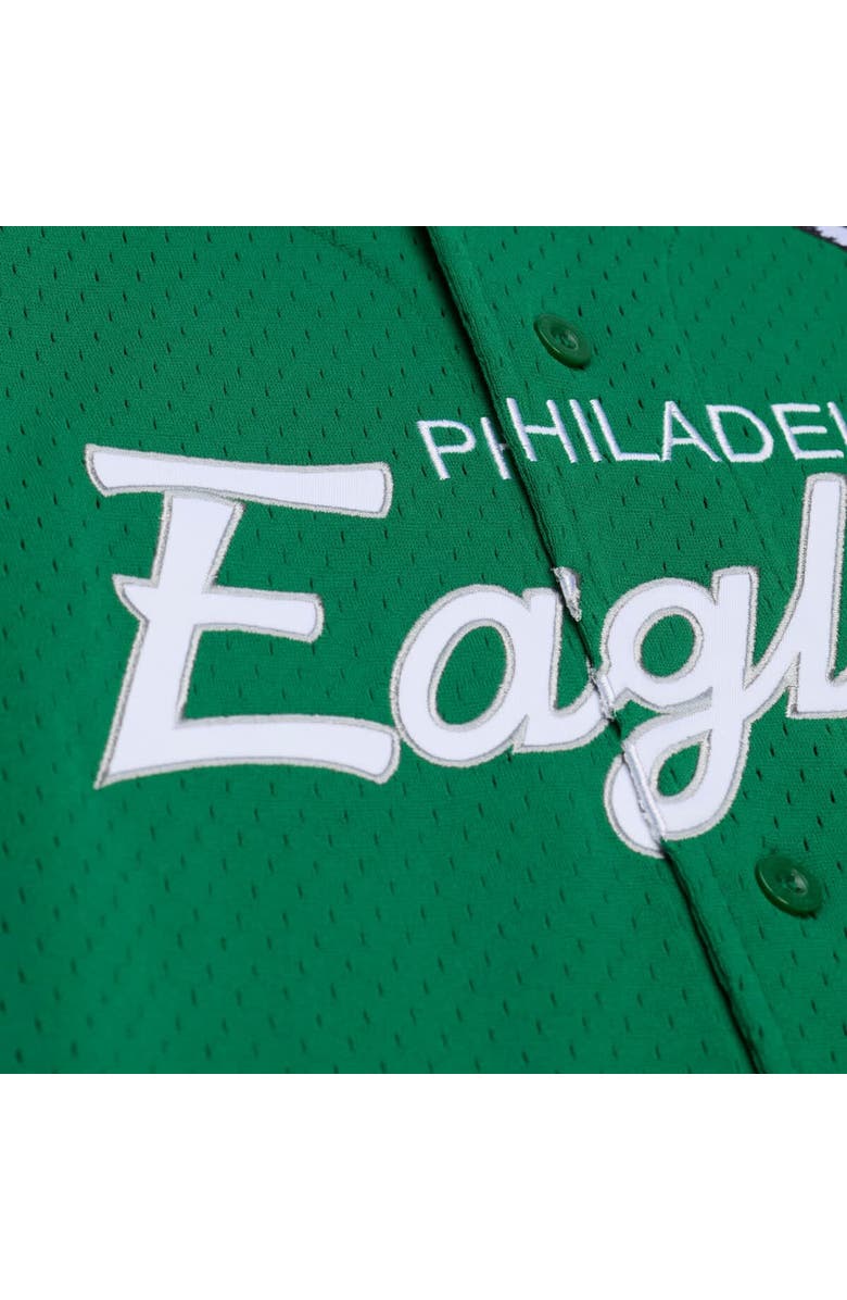 Mitchell & Ness Men's Mitchell & Ness  Kelly Green Philadelphia Eagles Head Coach Mesh Full-Button Fashion Jersey, Alternate, color, Kelly Green