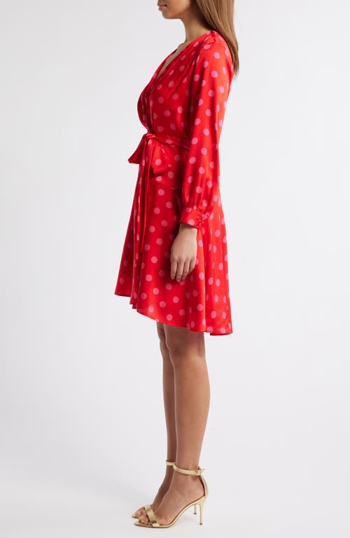 ANNE KLEIN ANNE KLEIN LONG SLEEVE FAUX WRAP DRESS