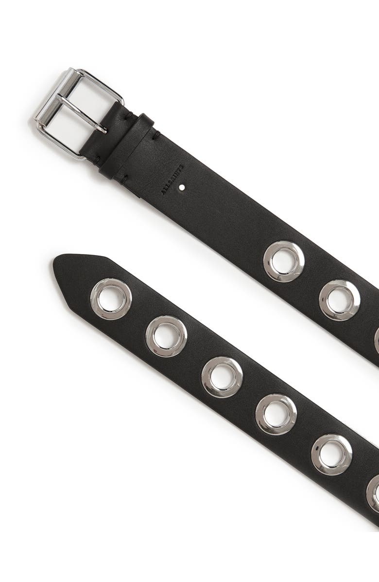 AllSaints Large Grommet Leather Belt, Alternate, color,