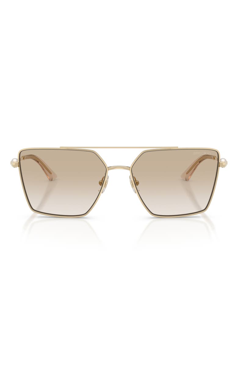 Jimmy Choo Joss 58mm Gradient Square Sunglasses, Main, color, Pale Gold / Neutral Light Grey