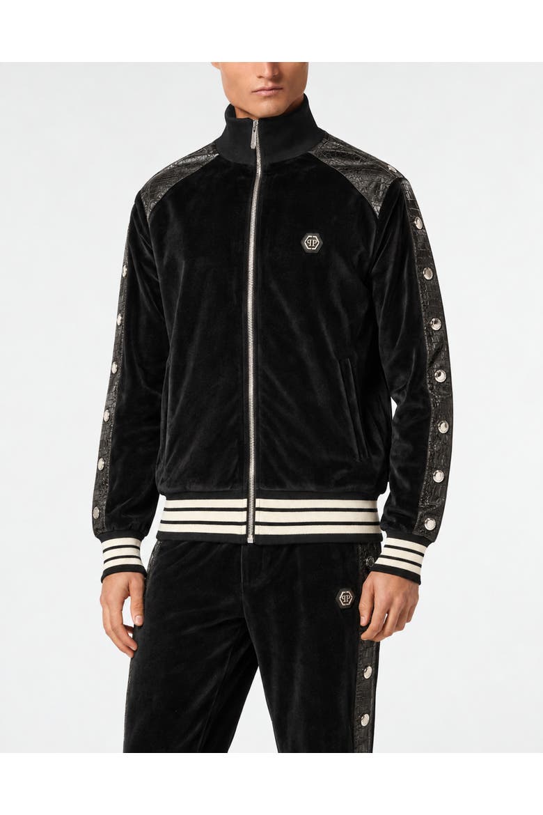 Chenille Tracksuit Jacket Cocco Inserts Men, Main, color, black