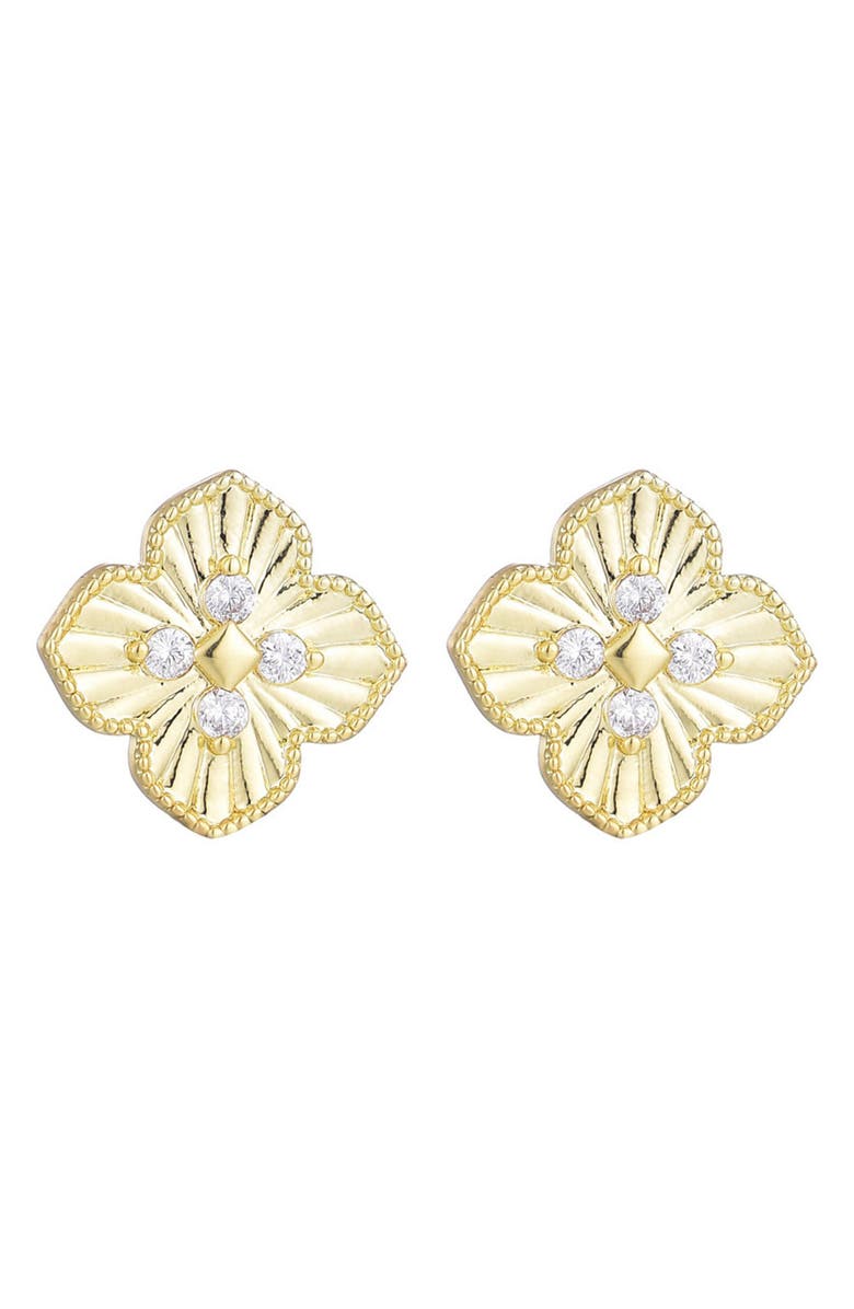 Adornia Clover Stud Earrings & Station Necklace Set, Alternate, color, Gold