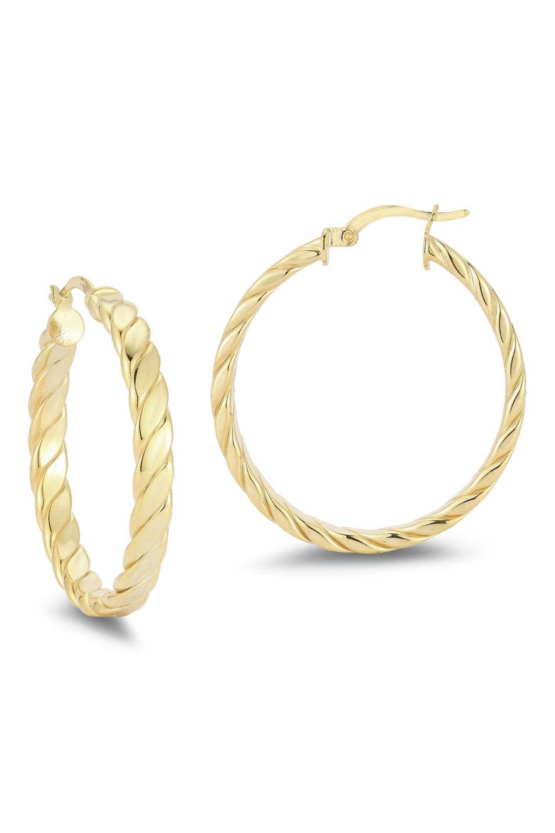 Medium Twisted Hoop Earrings, Main, color, GOLD
