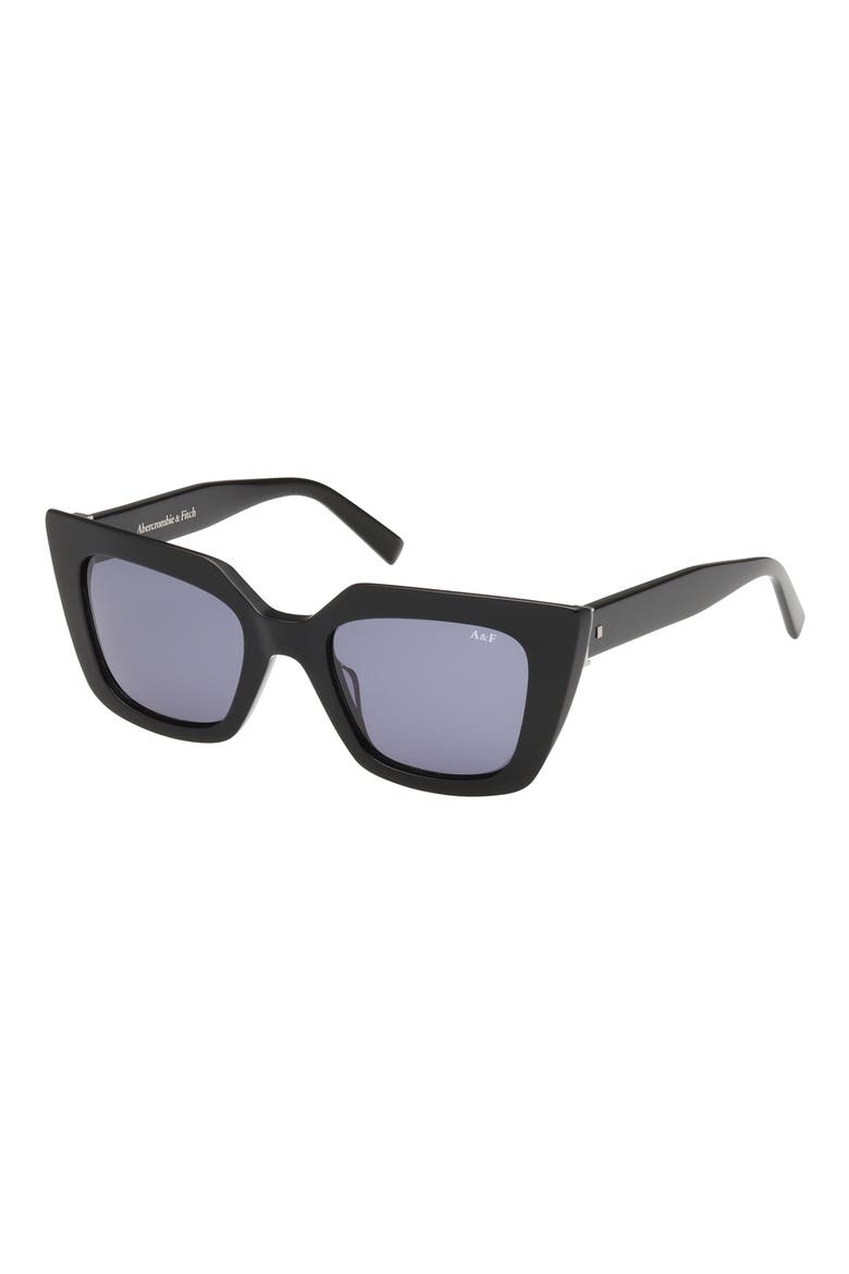 51mm Cat Eye Sunglasses, Alternate, color, SHINY BLACK / SMOKE LENS