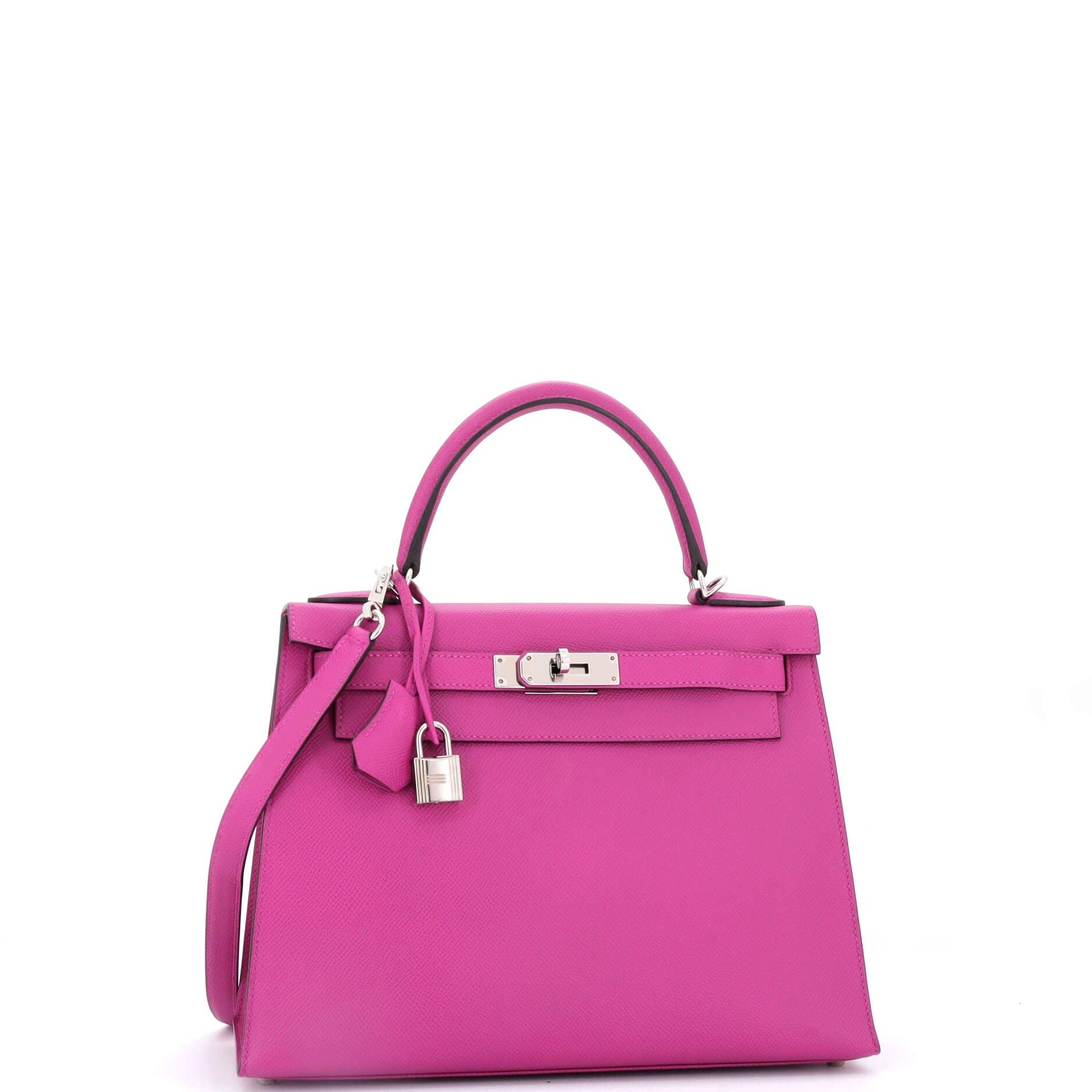 Pre-Owned Hermes Kelly Handbag Pink Epsom with Palladium Hardware 28, Alternate, color, Rose Pourpre