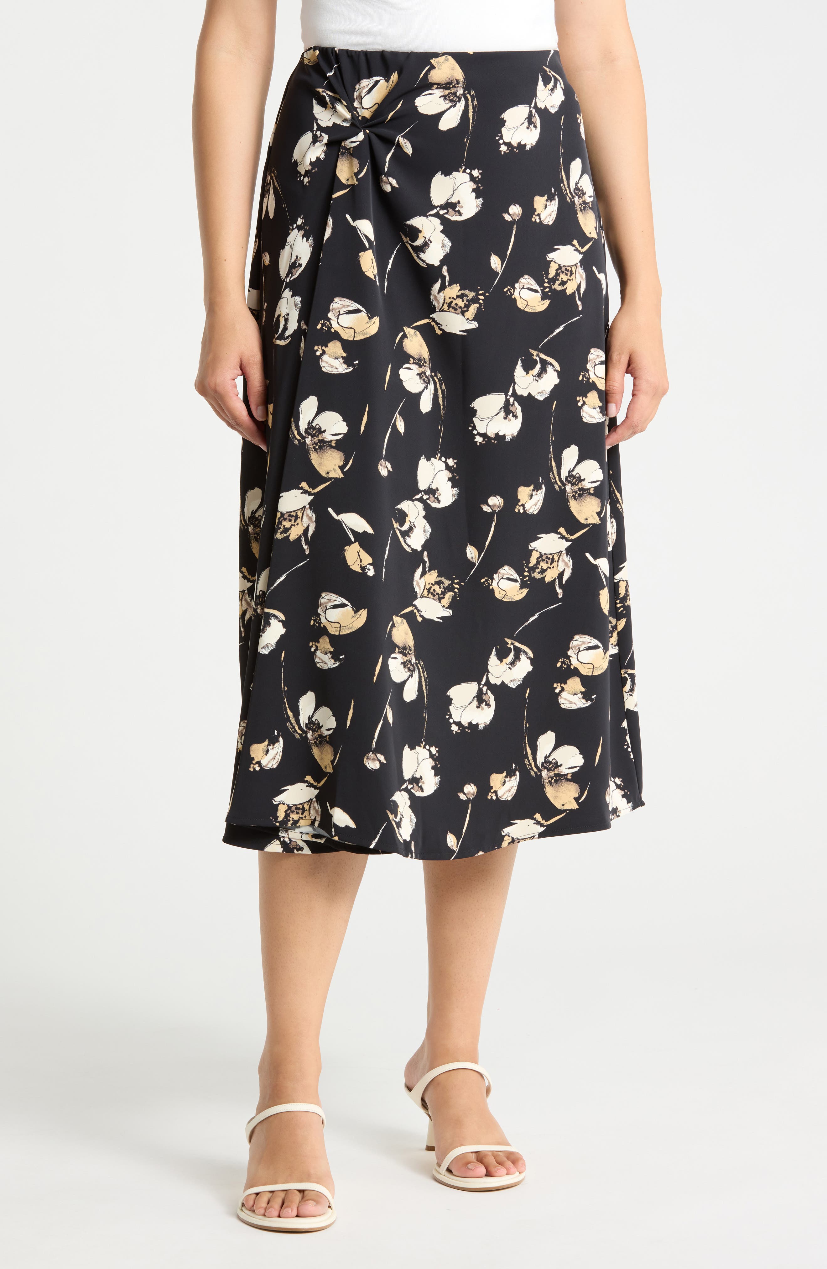 Twist Detail Midi Skirt