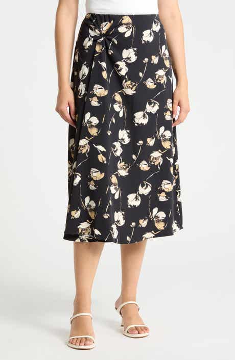 Twist Detail Midi Skirt
