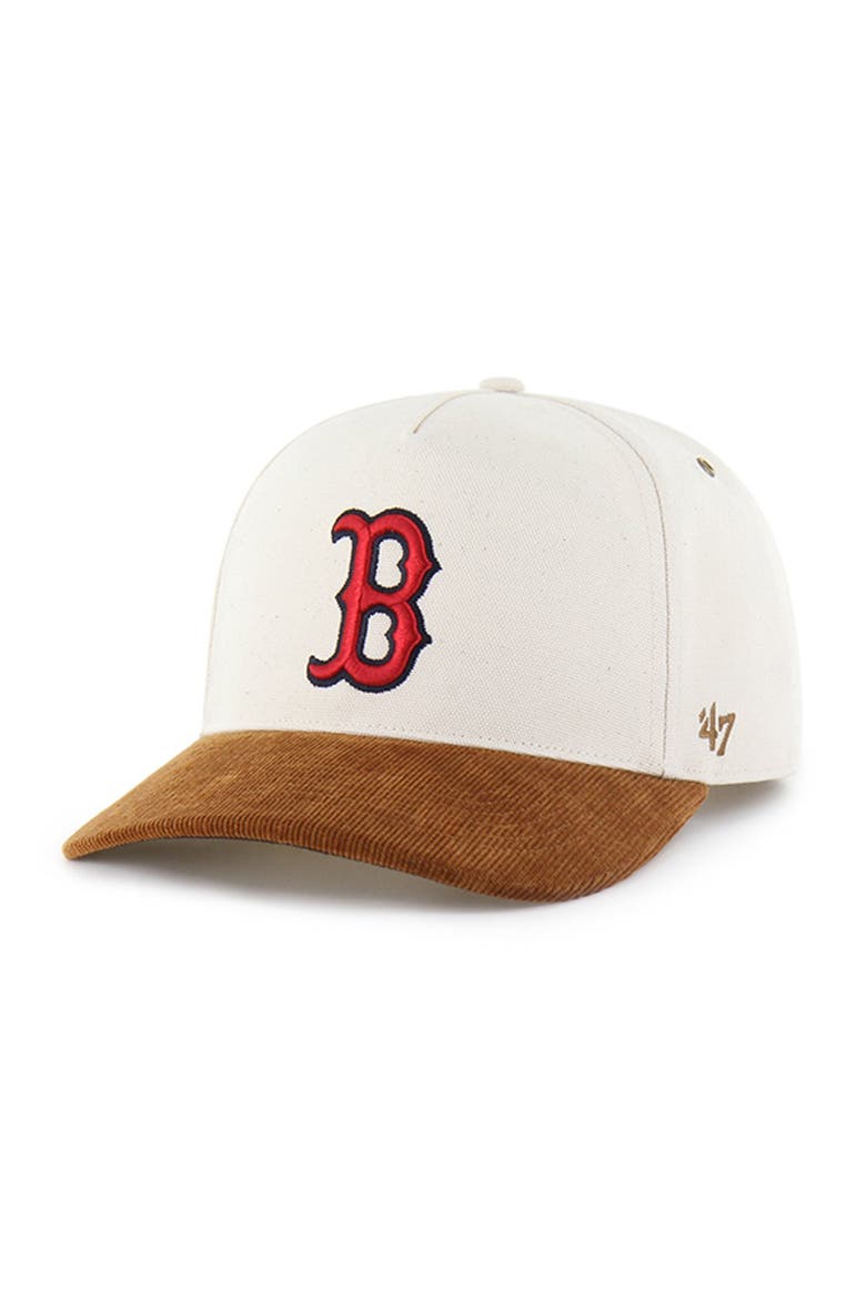 Men's Carhartt x '47 Natural/Brown Boston Red Sox Undyed Relaxed Hitch Adjustable Hat, Main, color, Natural