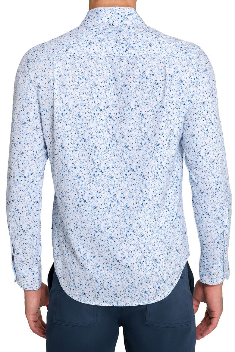 Botanical Print Woven Long Sleeve Basic, Alternate, color, WHITE/BLUE