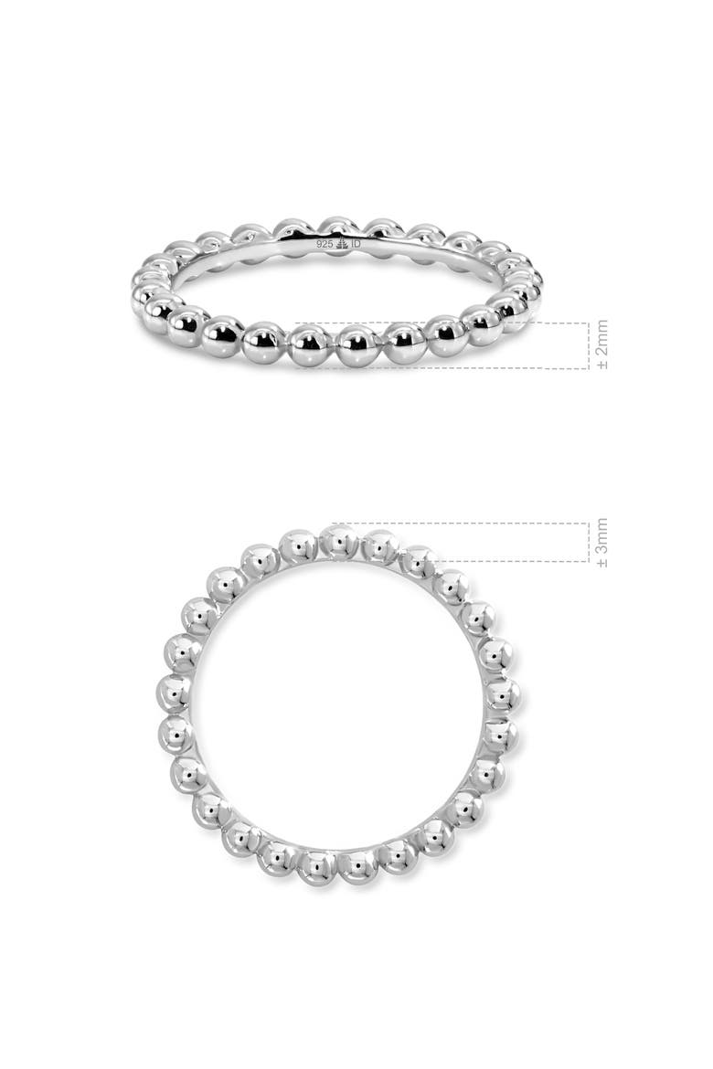 Beaded Ball Ring in Rhodium Plated Sterling Silver, 2mm, Alternate, color, Silver
