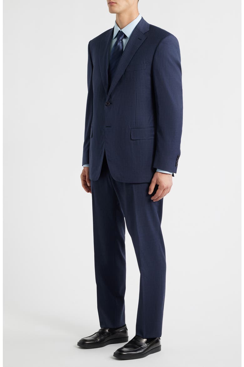 Siena Regular Fit Navy Shadow Stripe Wool Suit, Alternate, color, NAVY